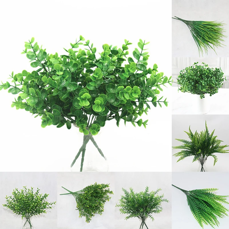 Artificial Plants Fake Leaf Foliage Bush Home Office Garden Wedding Decors