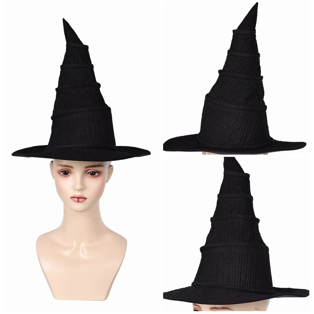 Elphaba Cosplay Witch Hat Black Classic Costume Accessory for Adults Kids Girls Halloween Carnival Party Disguise Fantacy