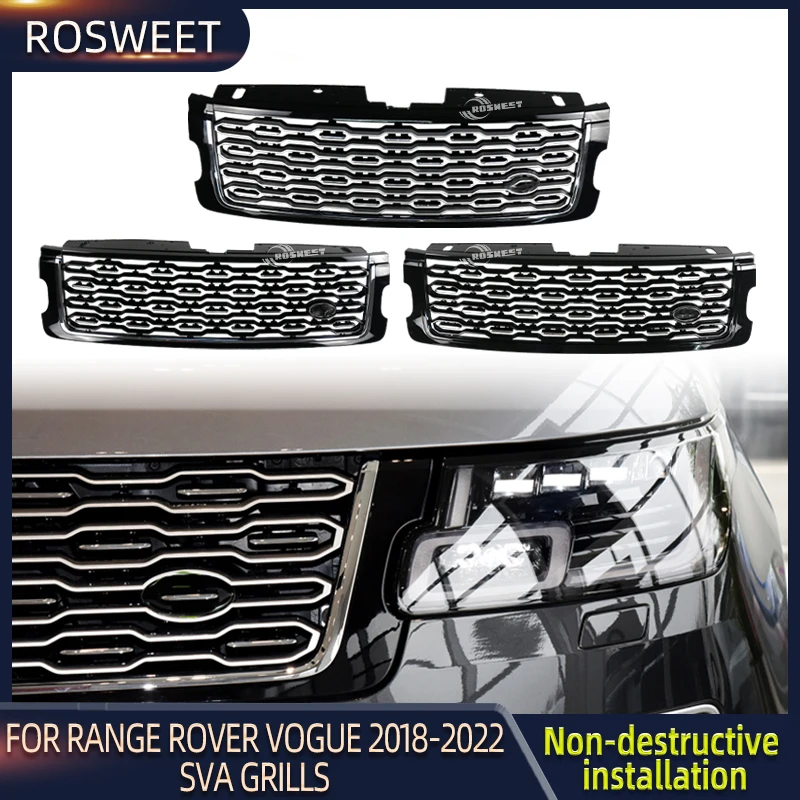 SVA Style Grille For Land Rover Range Rover Vogue 2018 2019 2020 2021 2022 Car Intake Hood Cover Mesh Grid Front Bumper Grill