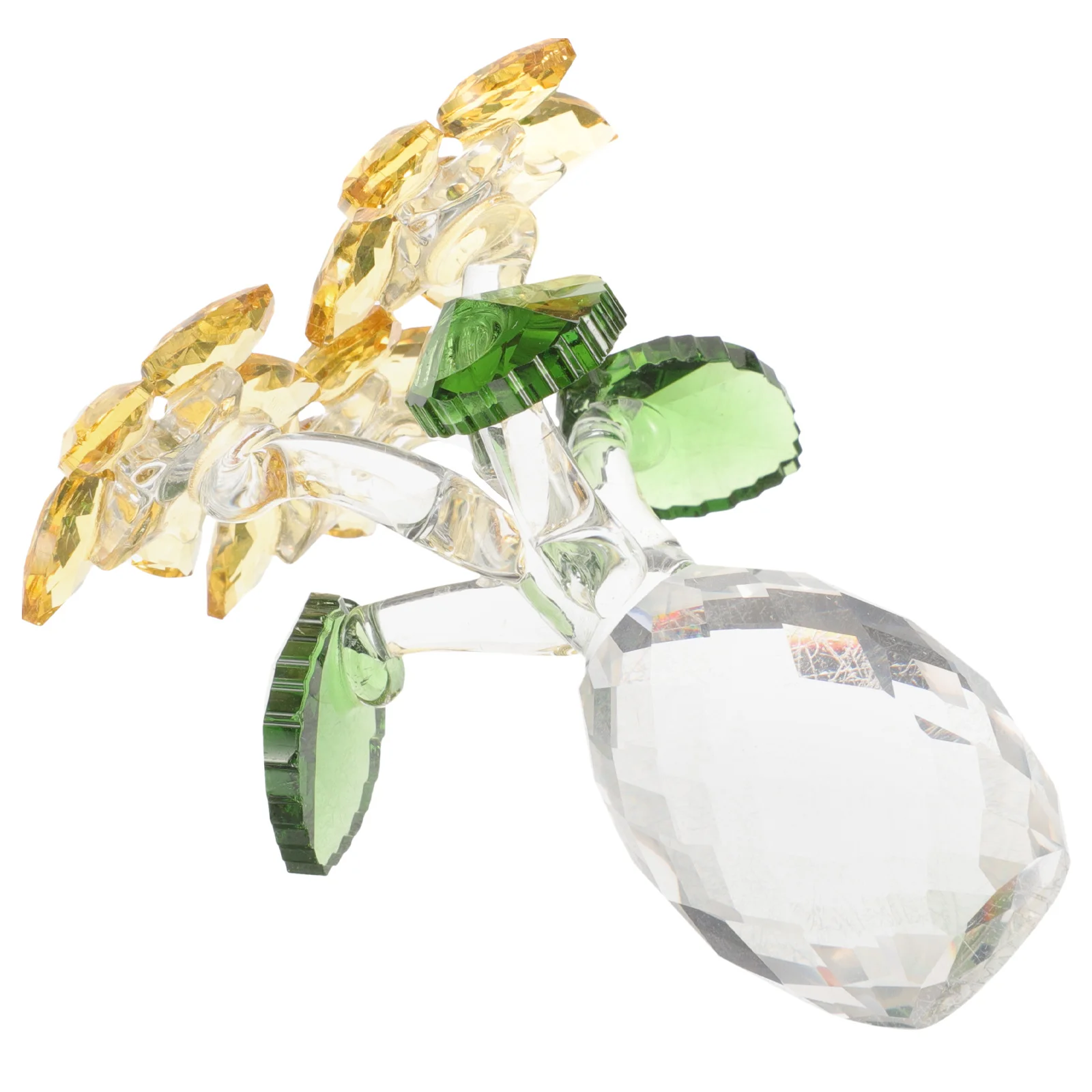 

1Pcs Crystal Sunflower Adornment Handmade Home Car Table Decor Desktop Accent Gift Crystal Sunflower Ornament Desktop Decor