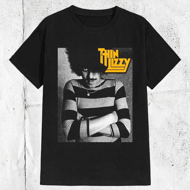 70s 80s 90s Thin Lizzy Irish Band T-shirt ,Graphic Short Sleeve Crew Neck Cotton T-Shirt