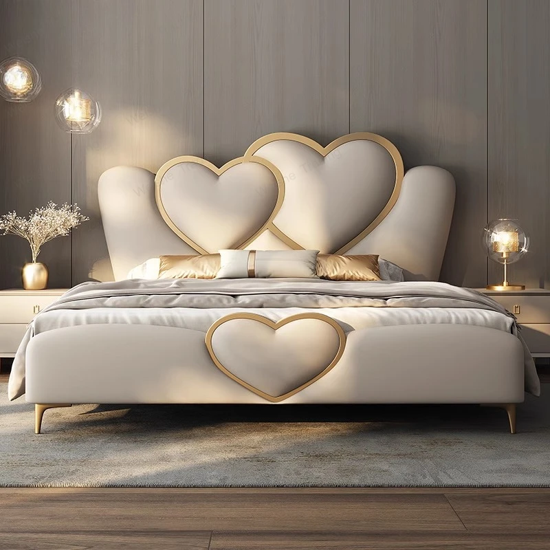 

Princess New Chinese Beds Minimalist Lazy Design Comfortable Beds Storage European Aesthetics Wood Cama De Casal Home Furniture