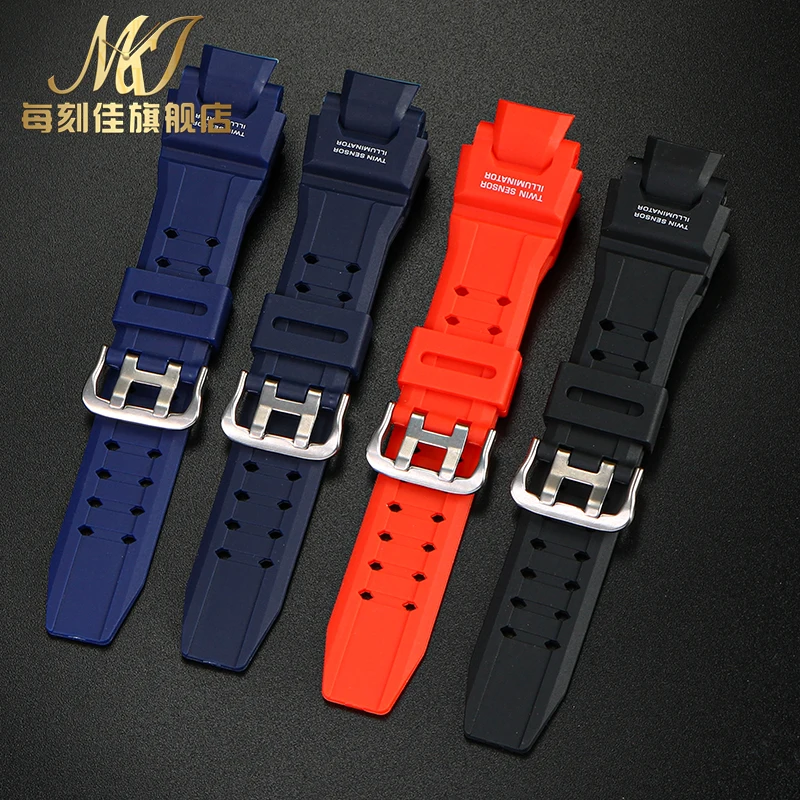 For Casio Watch GW-A1100 G-1400 GW-4000 GA-1000 Waterproof Sports Silicone Rubber Watch Strap Bracelet Watchband with Tools