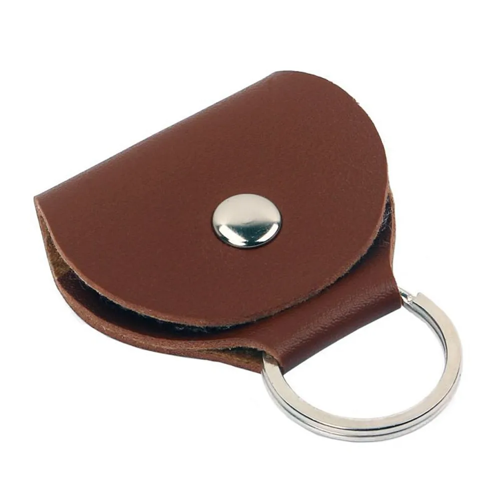 Portable Guitar Pick Bag Case Holder Keyring PU Leather Pick Plectrum Ukulele With 1pcs Bass Hot Sale Pratical