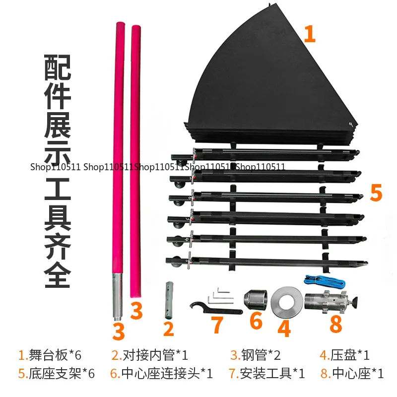 Yoga studio round mobile portable dance home school special gym weight loss belly pole dance stage