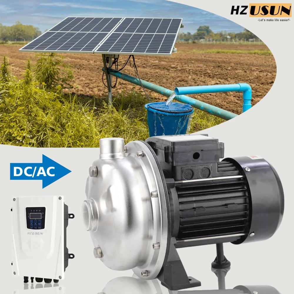 Solar Powered SS304 Pump Body Tank Clean Water Transfer Pump Set for Livestocks Home House Hold DC AC Pressure Booster Pump Kit
