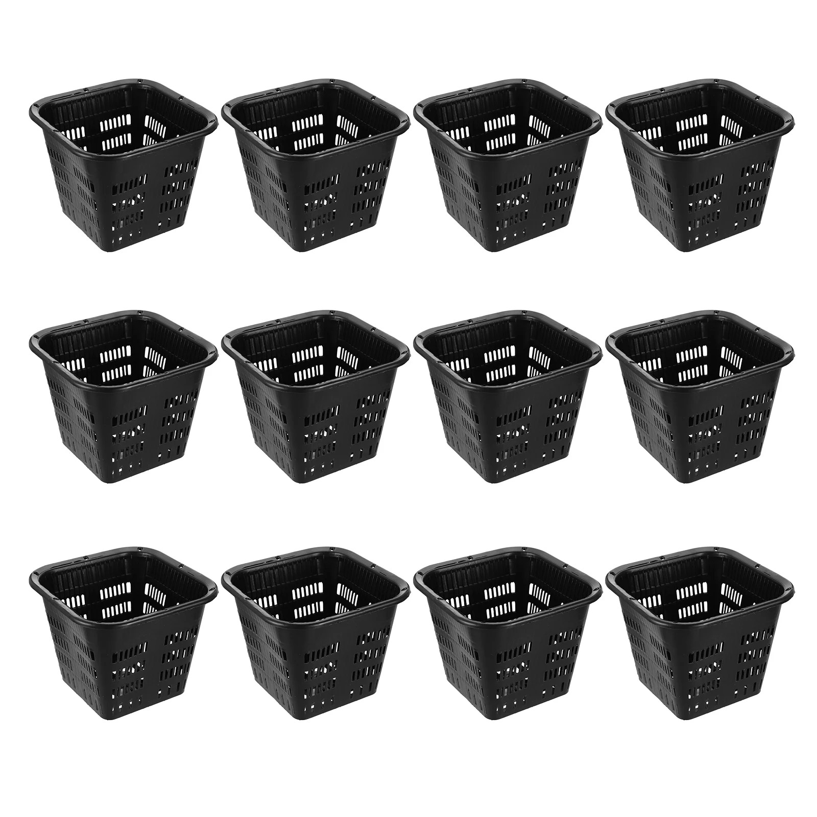 12 Pcs Hydroponic Basin Plant Grow Basket Container Garden Mesh Net Pot Plastic Root Fixing Holder Baskets Hydroponics