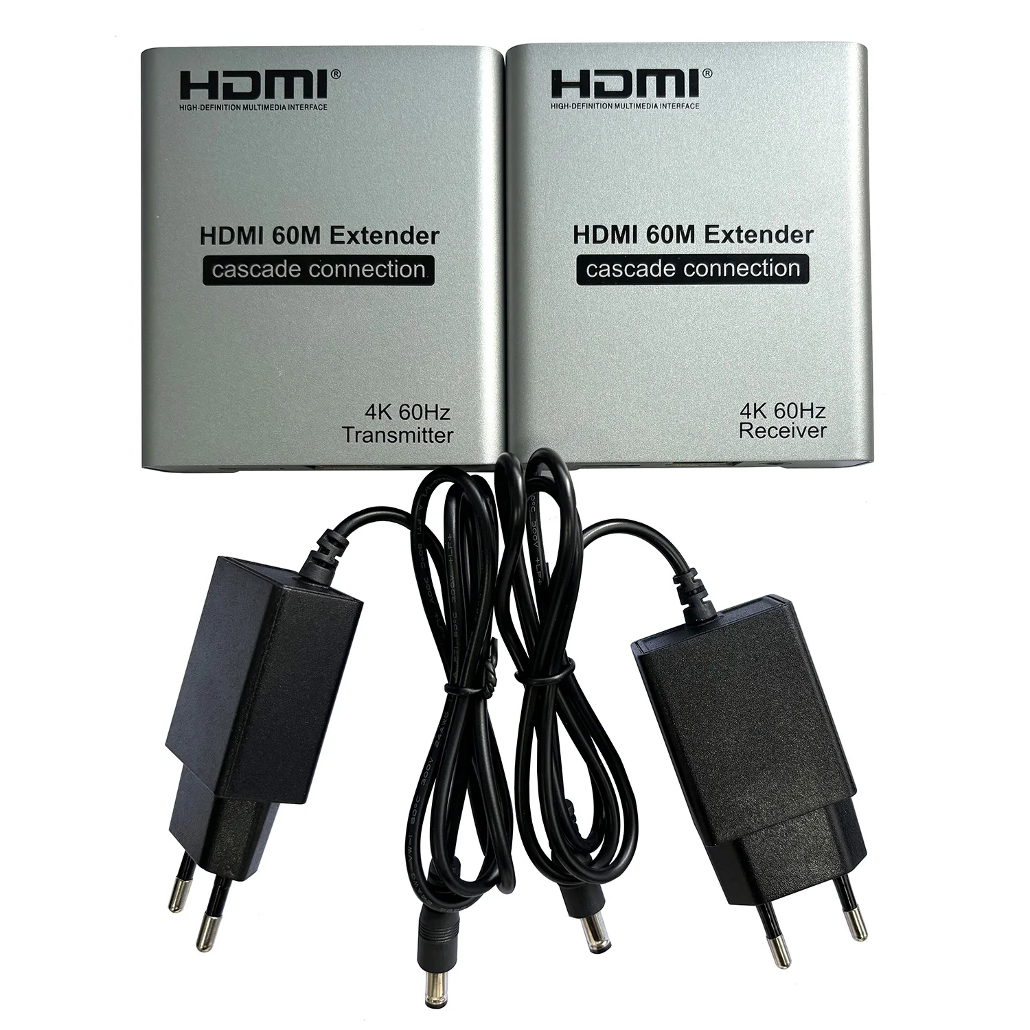 4K 60HZ HDMI 2.0 60M Extender 1080P 120M Via Ethernet RJ45 CAT5e Cat6 Cable Cascade Connection for PS4 Laptop PC To TV Projector
