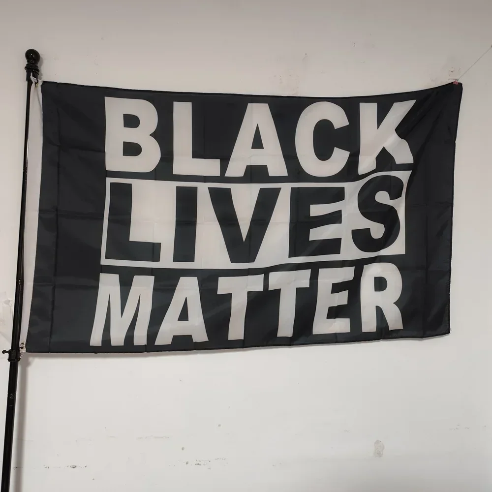 BLM-US Flag 90x150cm Black Lives Matter Flag Outdoor, Durable Polyester Garden Flag Protest Banner for Yard, Wall, Window