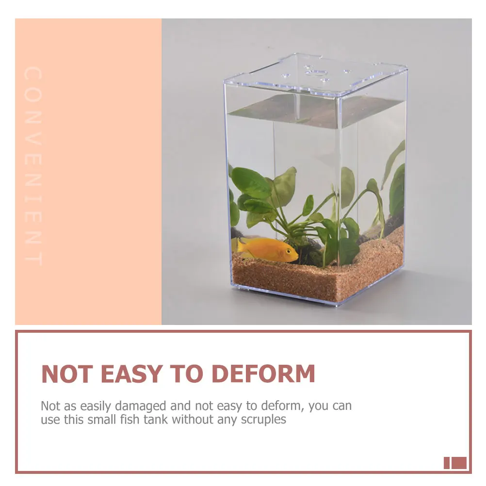

Durable Acrylic Fish Tank Aquarium Small Desktop Decor Mini Cube Simple Home Party Accessories Plant Flower Vase
