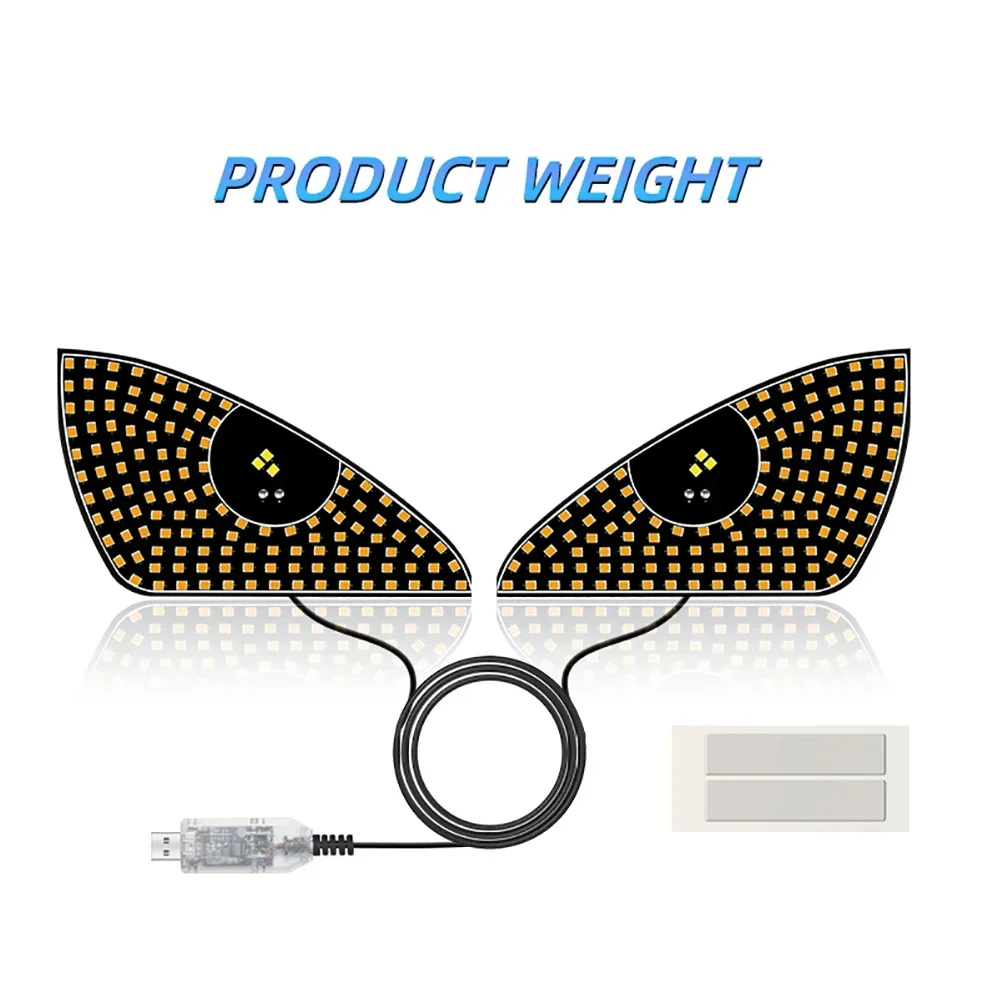 

2Pcs/set Car Red Devil Eye Atmosphere Light LED Eyes Decorative Light Rear Window Warning Light Auto Decoration Accessories