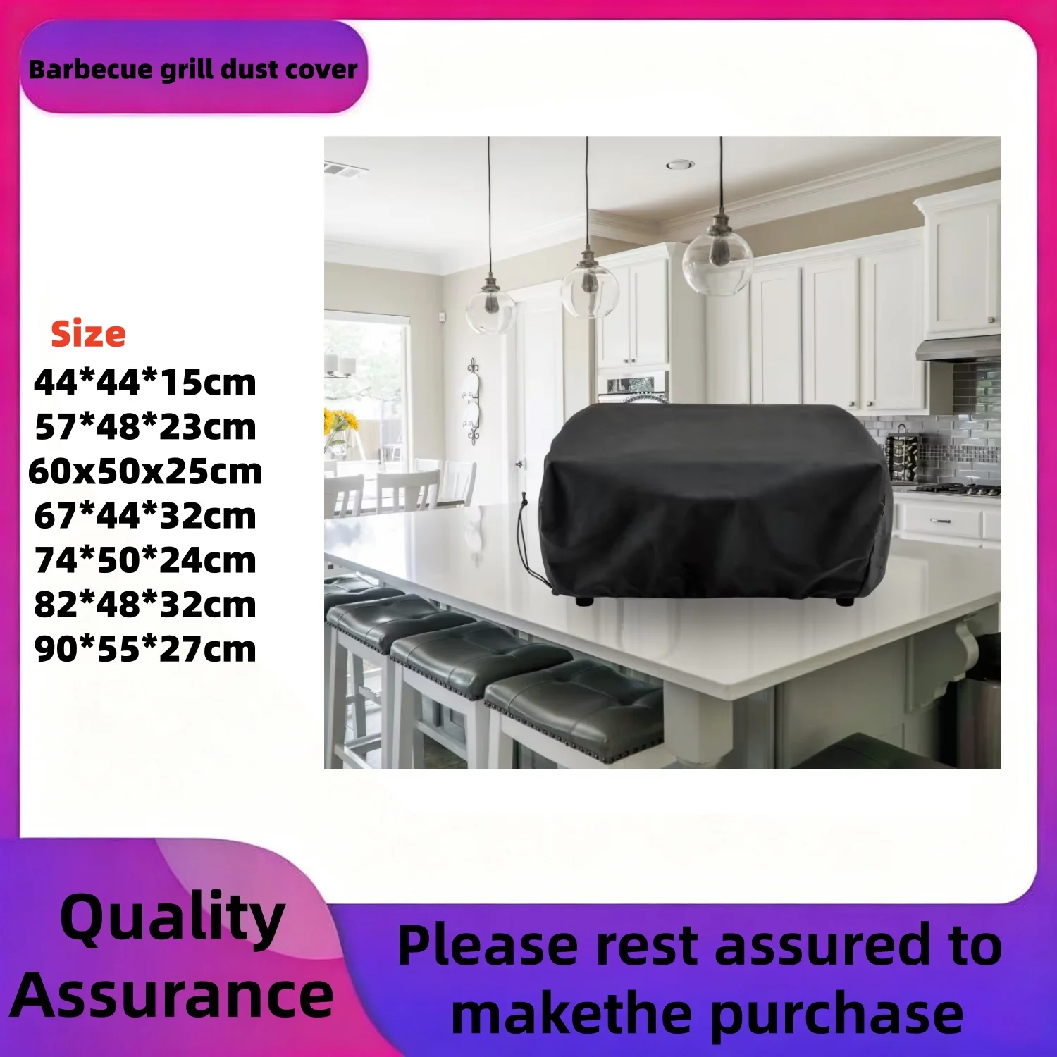 Heavy-Duty Polyester Griddle Cover Replacement with Hood -  BBQ, Camping, Picnics - Compatible for Tabletop Griddles
