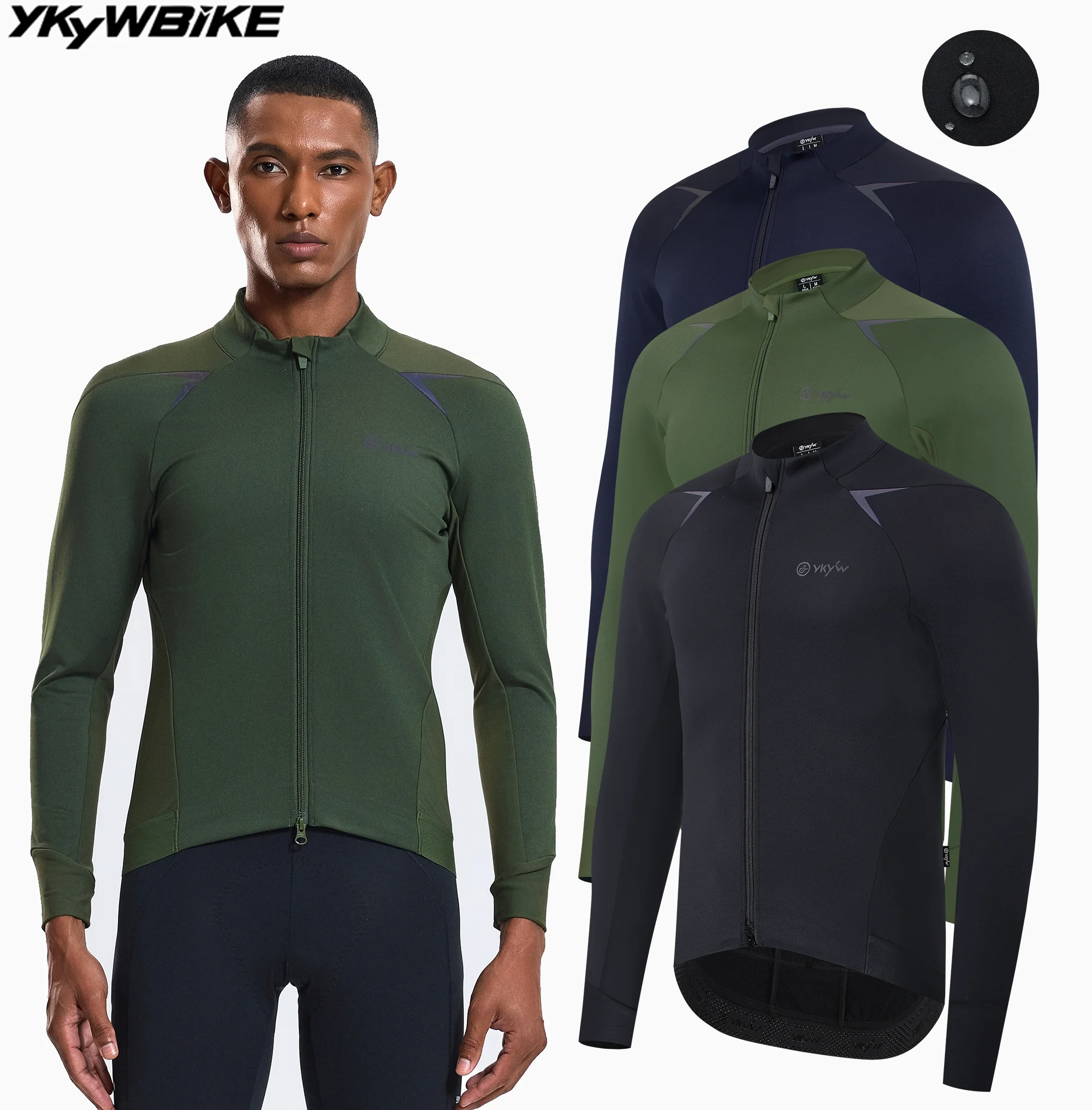 

YKYWBIKE Men's Cycling Jacket Waterproof Windproof Bicycle Jacket Reflective Core Winter Jacket Thermal Road Bike Clothing