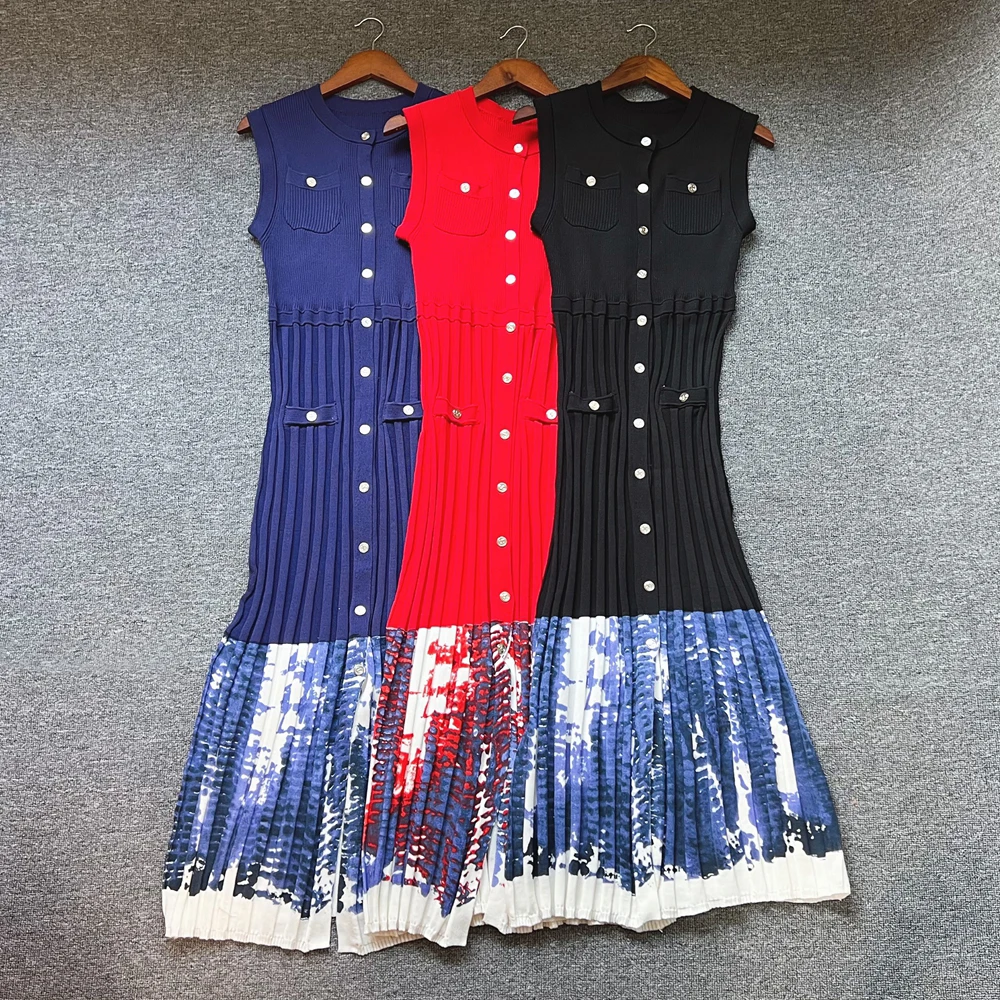 YuooMuoo Merk Mode Een stuk Gebreide Maxi Jurk Vrouwen Elegante Gradiënt Tie Dye Patchwork Geplooide Trui Jurk Party Vestido