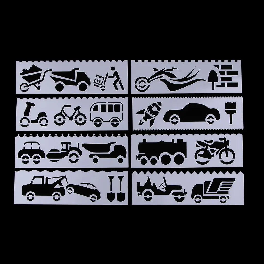 Kids Drawing Stencils, 8Pc Mixed Template Set