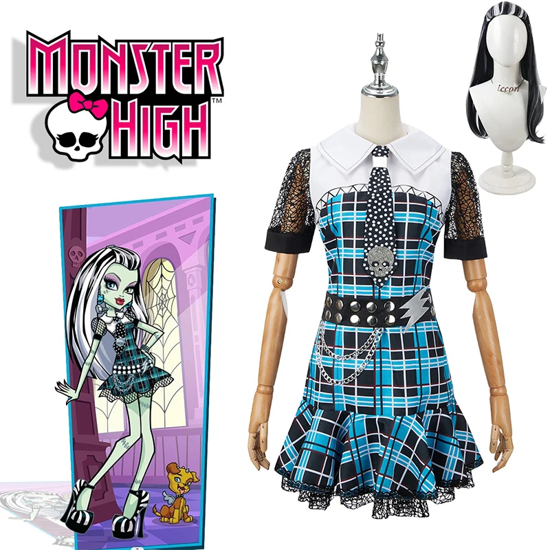 Disfraz de elfo de Anime para mujer, disfraz de Frankie Stein de escuela secundaria, Halloween, Carnaval, fiesta de Navidad