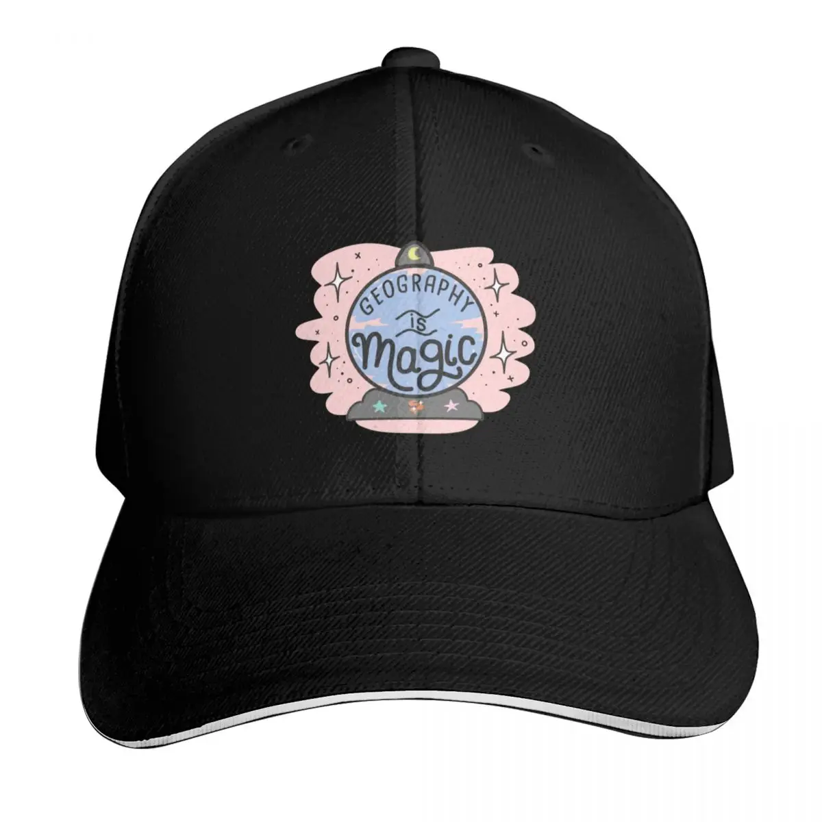 Geography Is Magic ? Baseball Cap Vintage Retro Embroidered Lightweight Packable Gift for Him Her