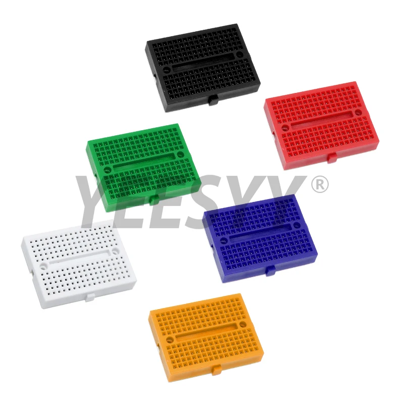 SYB-170 6Pcs Mini Breadboard Kit with 170 Tie Points Solderless SYB-170 Prototype PCB Bread Board for Arduino