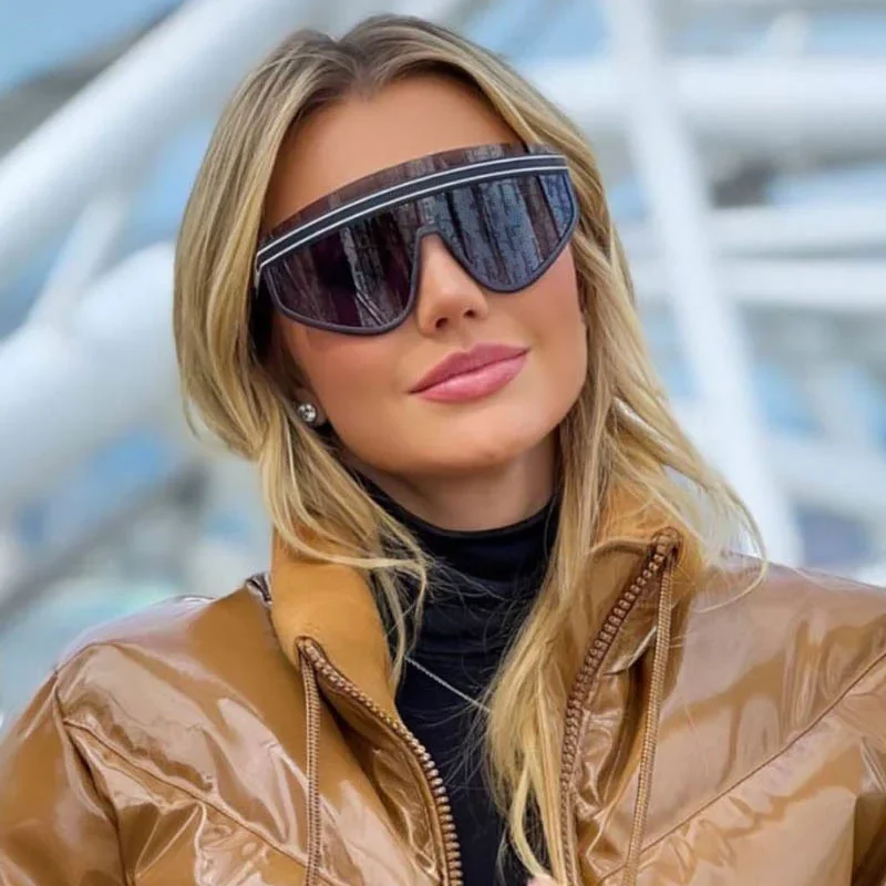 Luxury Brand Punk Sunglasses Goggle Women Men One Piece Transparent Sun Glasses Male Oversized Shades Y2k Eyewear Sol Oculos