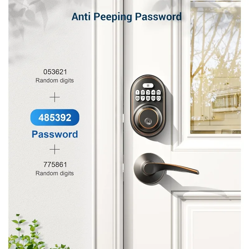 Door Lock, Electronic Keypad Deadbolt, Keyed Entry, Auto Lock, Anti-Peeking Password, Back Lit & Easy Instal