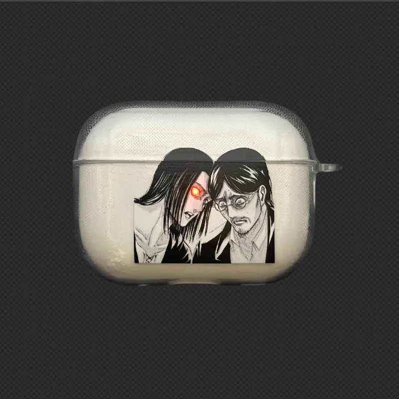 Attack on Titan Transparent Case for Airpods 4 3 2 1 Pro3 Pro2 Eren Jaeger Soft TPU Protective Cover Anime Decorations Shell