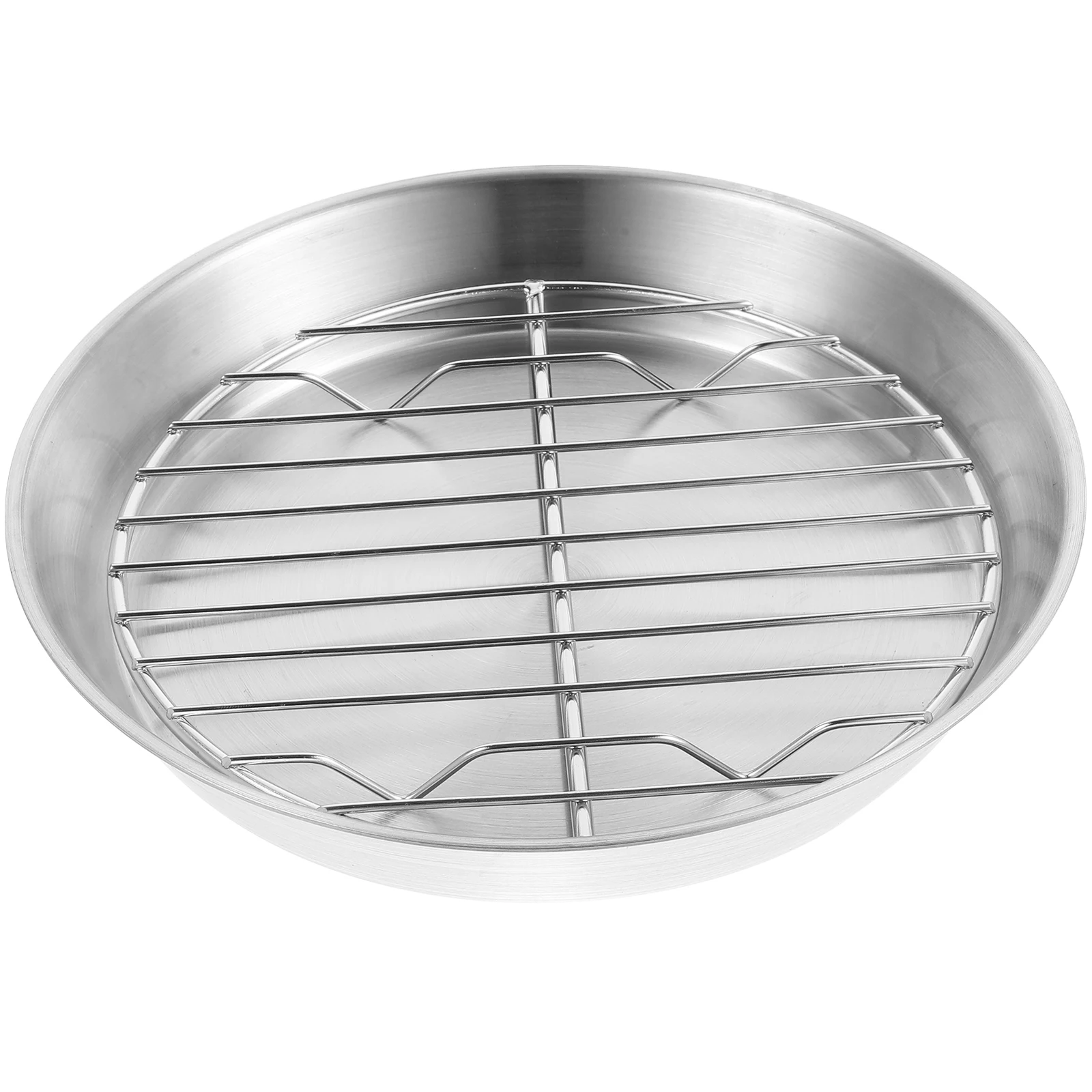 

1 Set Stainless Steel Baking Tray With Wire Rack Multi-Function Oven Pan Compact Size Grill Plate For Roasting Bbq Small