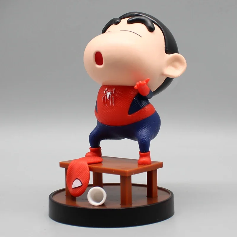 Anime Crayon Gk Shin-chan Series Super Hero Spider Man Superman Cos Xiaoxin Lovely Figure Ornaments Model Toys Birthday Gift