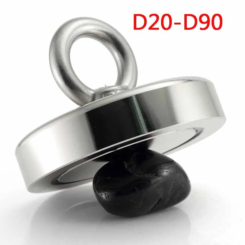 D20-D90 Search Magnet Ultra Strong Neodymium Magnets High Temperature Fishing Magnetic Rings Super Powerful Salvage Magnet