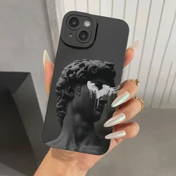 Stoß feste Kunst ästhetische David Silikon hülle für iPhone 16 15 14 13 12 11 pro max xr xs x 7 8 plus se 2020 se 2022 se2 se3 Abdeckung