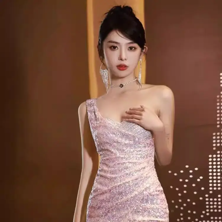 

Новинка 2023, женская юбка на бретельках с ромбовидной нашивкой, роскошное сексуальное женское вечернее платье с изображением Ele, вечернее платье Par Dr