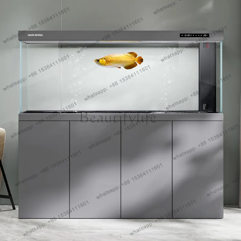 FG Eco Self-Cleaning Aquarium - Large Ultra Clear Glass Fish Tank with Professional Bottom Filter for Home & Office Furniture JT