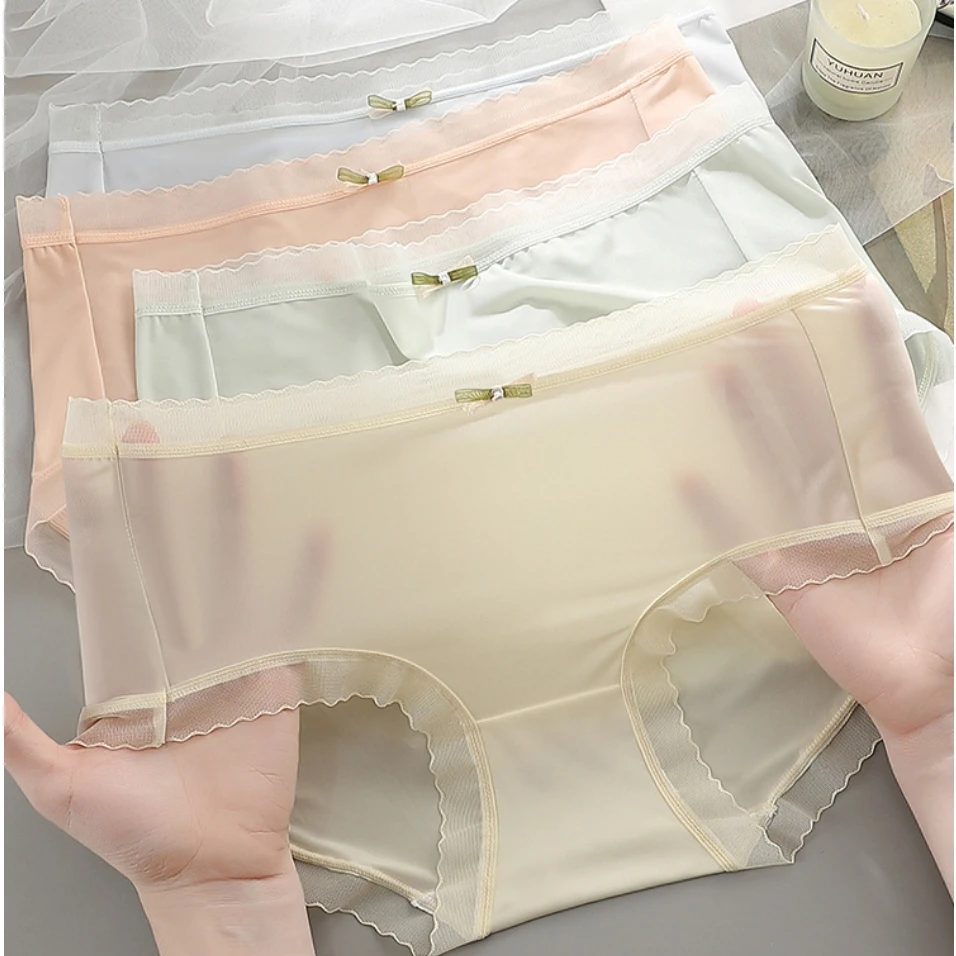 

Ultral-thin Briefs Panties For Women Ice Silky Quick Drying Underwear Bottoms Panties Sexy Lingerie Female Underpants