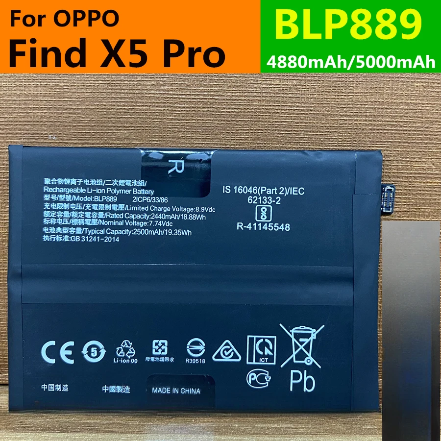 For OPPO Find X5 Pro X5Pro Mobile Phone Battery 5000mAh BLP889 High Quality