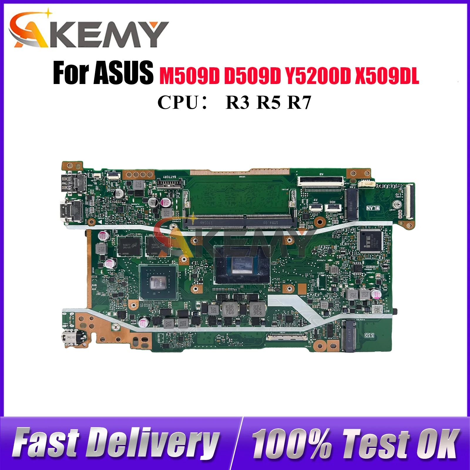 

X509DL Материнская плата для ноутбука ASUS D509D X509D D409D FL8700DA X509DJ Y5200D M509D M409D P1510CDA X509DAP Материнская плата R3 R5 R7 CPU
