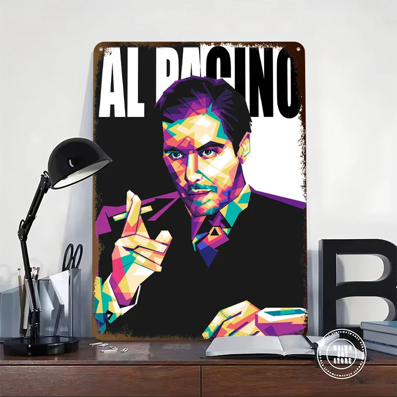 Super Al Pacino Printing Poster Customized Retro Wall Art Vintage Metal Signs for Living Room Decorations Mancave Decoration