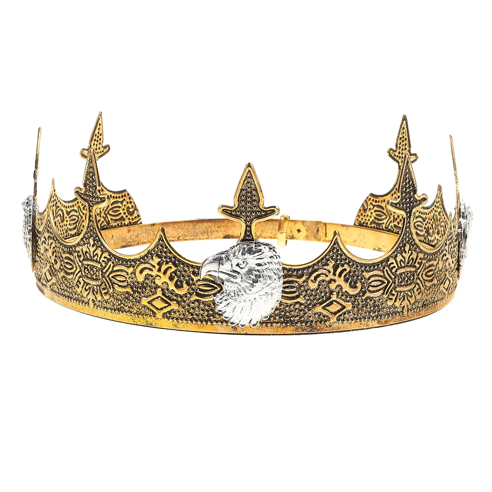 

King Crown for Men Alloy Vintage Delicate Design Comfortable Fit Cosplay Birthday Party Cosplay Crown Birthday Crowns