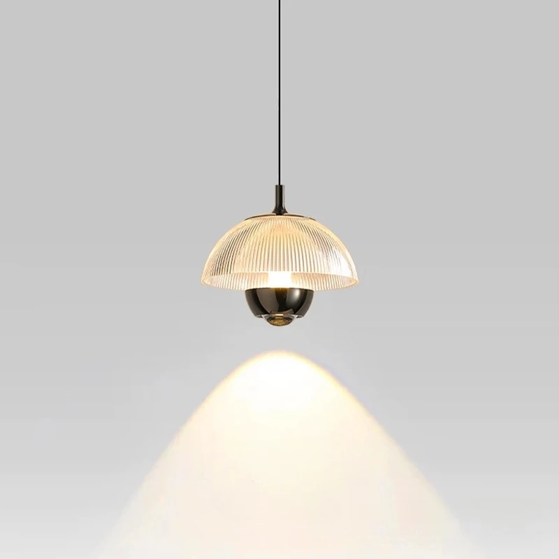 Modern Glass Pendant Light Double Light Source Hanging Lamp Minimalist Bedside Chandelier Bedroom Island Cafe Decor