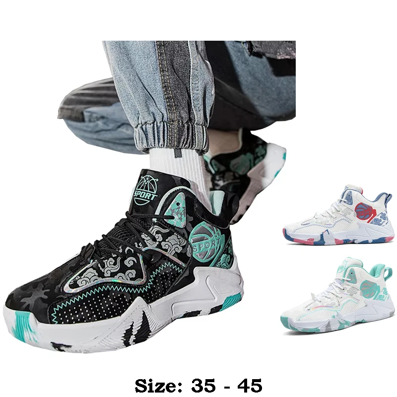 

High quality casual print leather sport shoe for men new 2025 size 35 44 45 outdoor running basketball Sneakers shoe white black