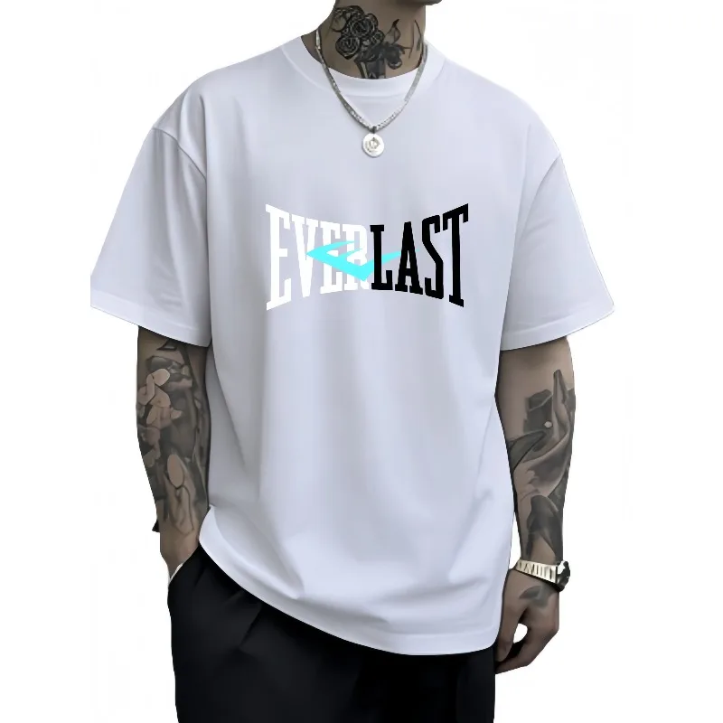 

2025 New summer men's fashion sports and fitness short-sleeved shirt, breathable running sportswear top