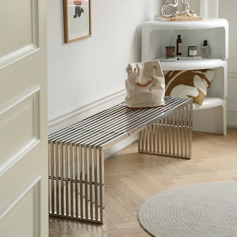 Nordic Light Luxury Stool Medieval Home Bench Living Room Entrance Low Stool Bauhaus Door Shoe Changing Stool