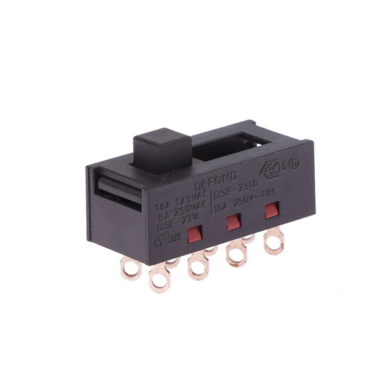 DSE-2310 Pointed Pins 8 FeetS 3 Files 8A250V Toggle Switch Black Slide Switch For Hair Dryer Parts..