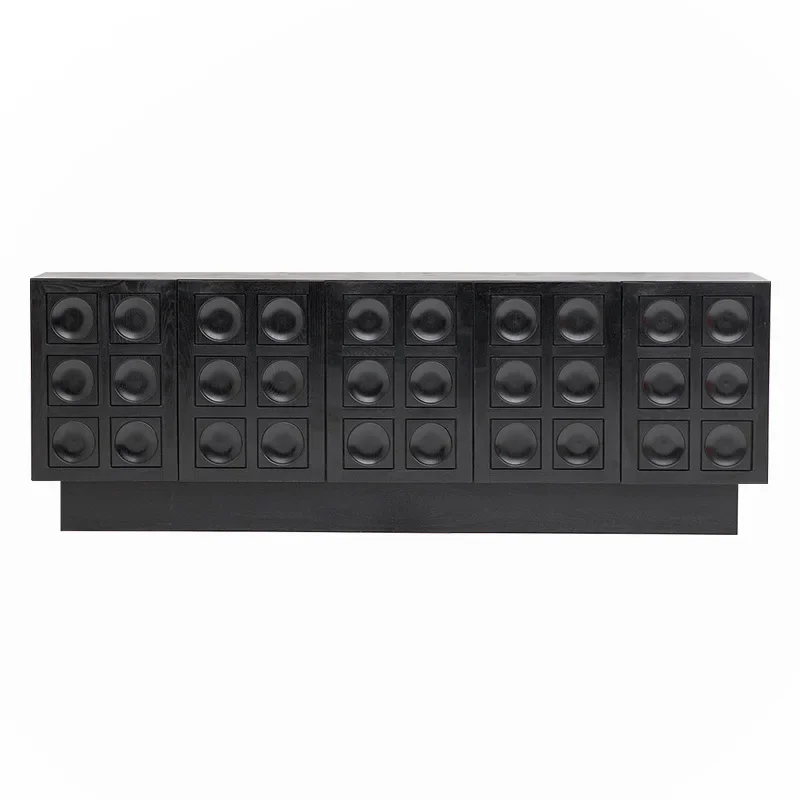 

Quiet Wind TV Cabinet Side Cabinet Black Living Room Storage Entrance Retro Entry Entrance