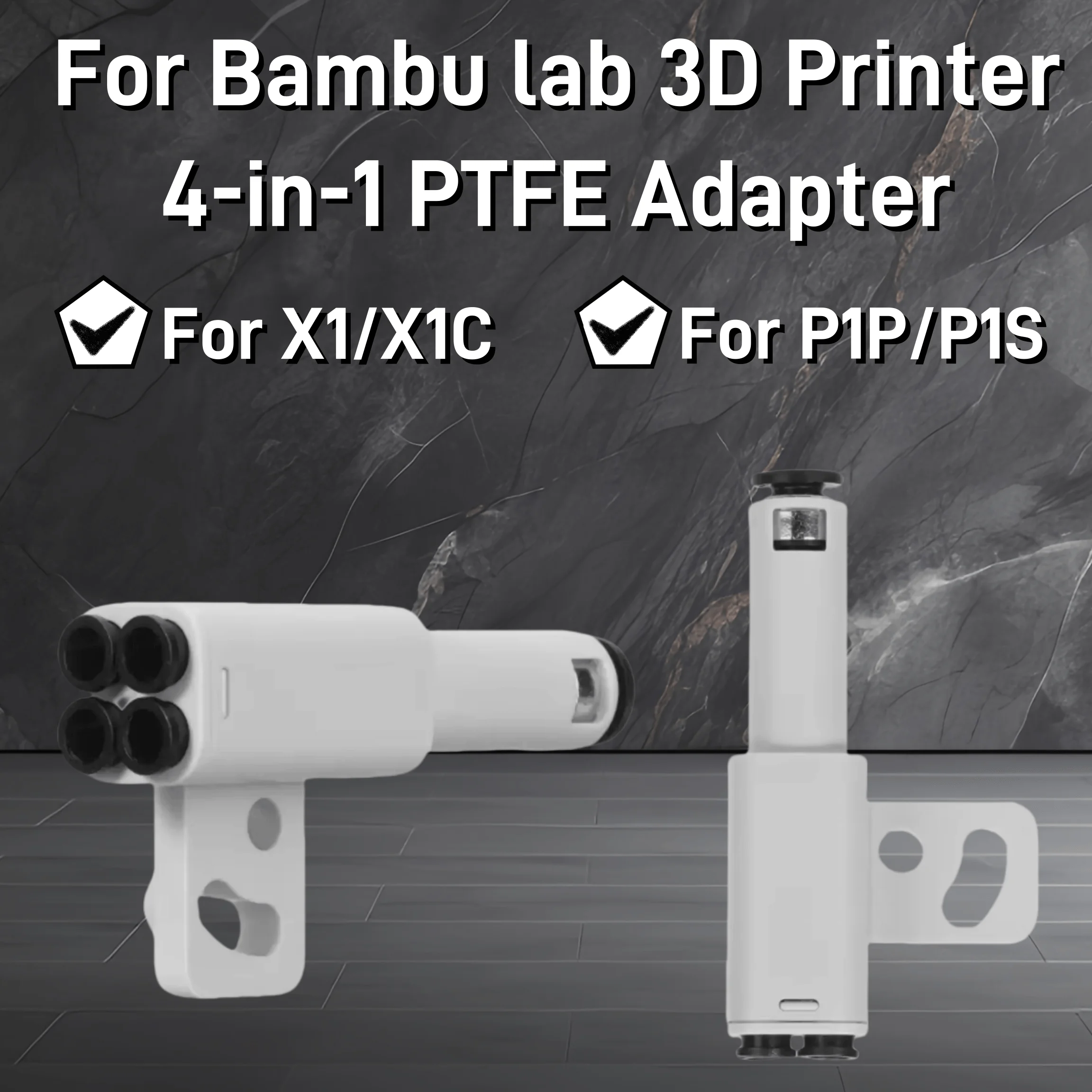 For Bambu Lab 4-in-1 PTFE Adapter material pipe expansion port AMS connect 4 feeding modules For X1 X1C P1S P1P 3D Printer Parts