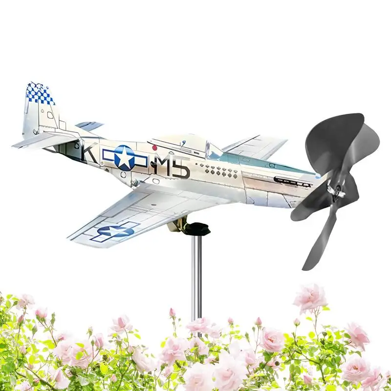 

Metal Spinner Aircraft Windmill Handmade Wind Spinner Wind Energy Sculpture Airplane Wind Spinners for Outdoor Decor Garden Yard