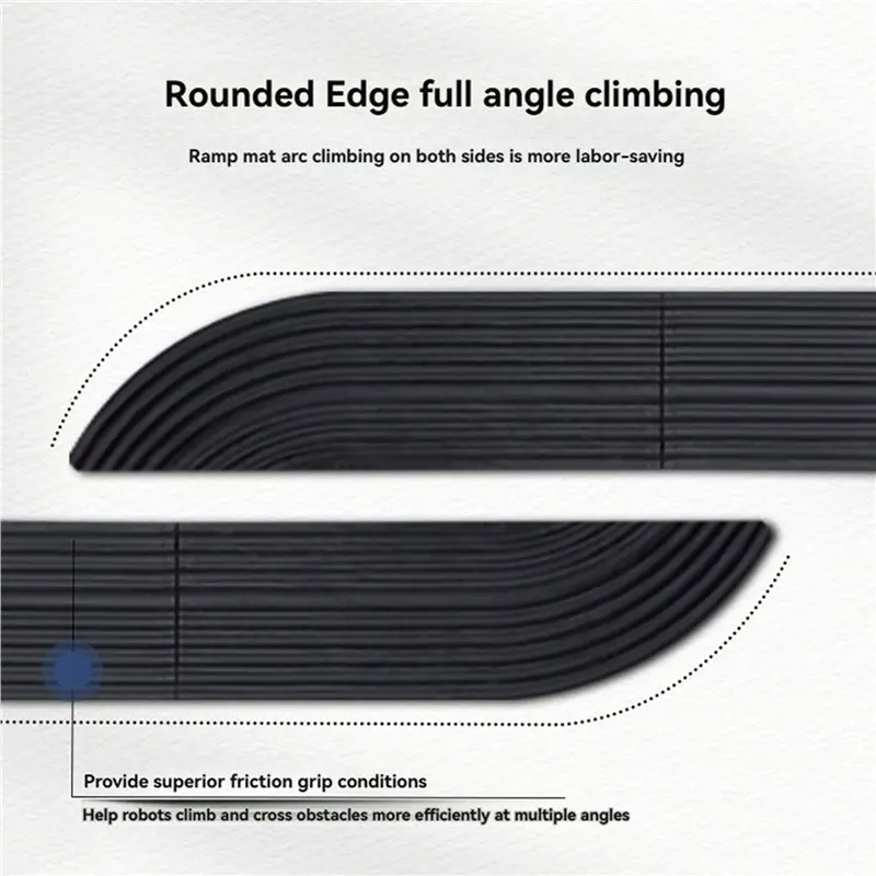 ABSS-2X Step Ramp Climbing Mat Spare Supports 1.5-1.9Cm Threshold Applied To Most Sweeping Robots On The Market Black