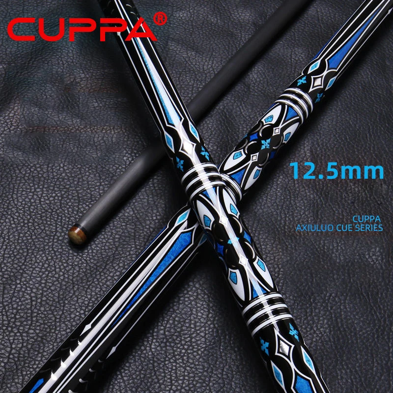 2023 New Cuppa Pool Cue Stick Carbon Fibre Shaft Digital decal 12.5mm Tip Size With Pool Cue Case Set