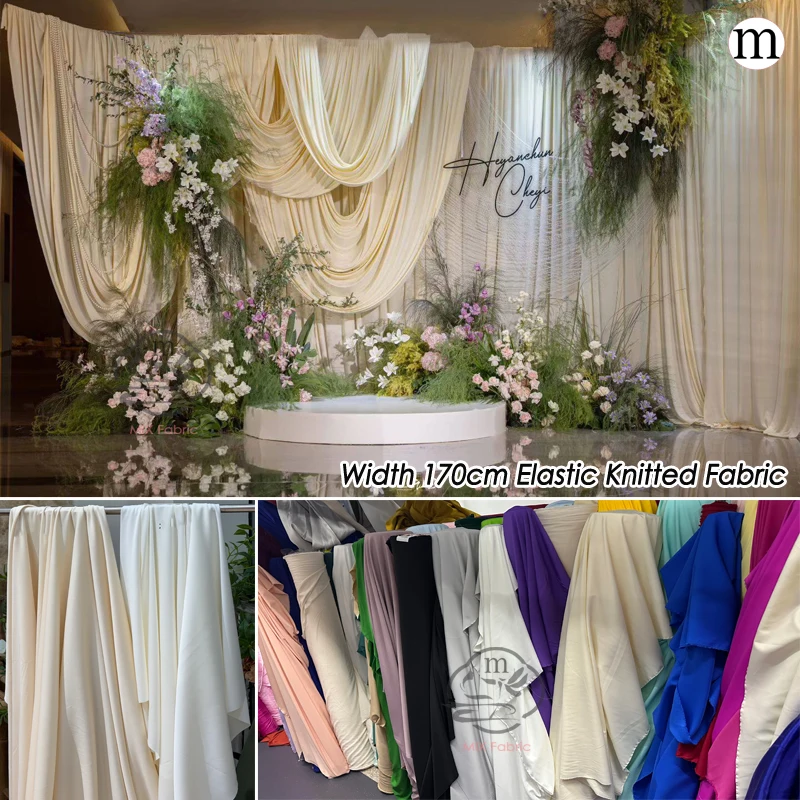 

Расширенная эластичная трикотажная ткань с хорошей драпировкой для свадебного декора, штор, скатерти, фоны, ткань для шитья, ширина 170 см