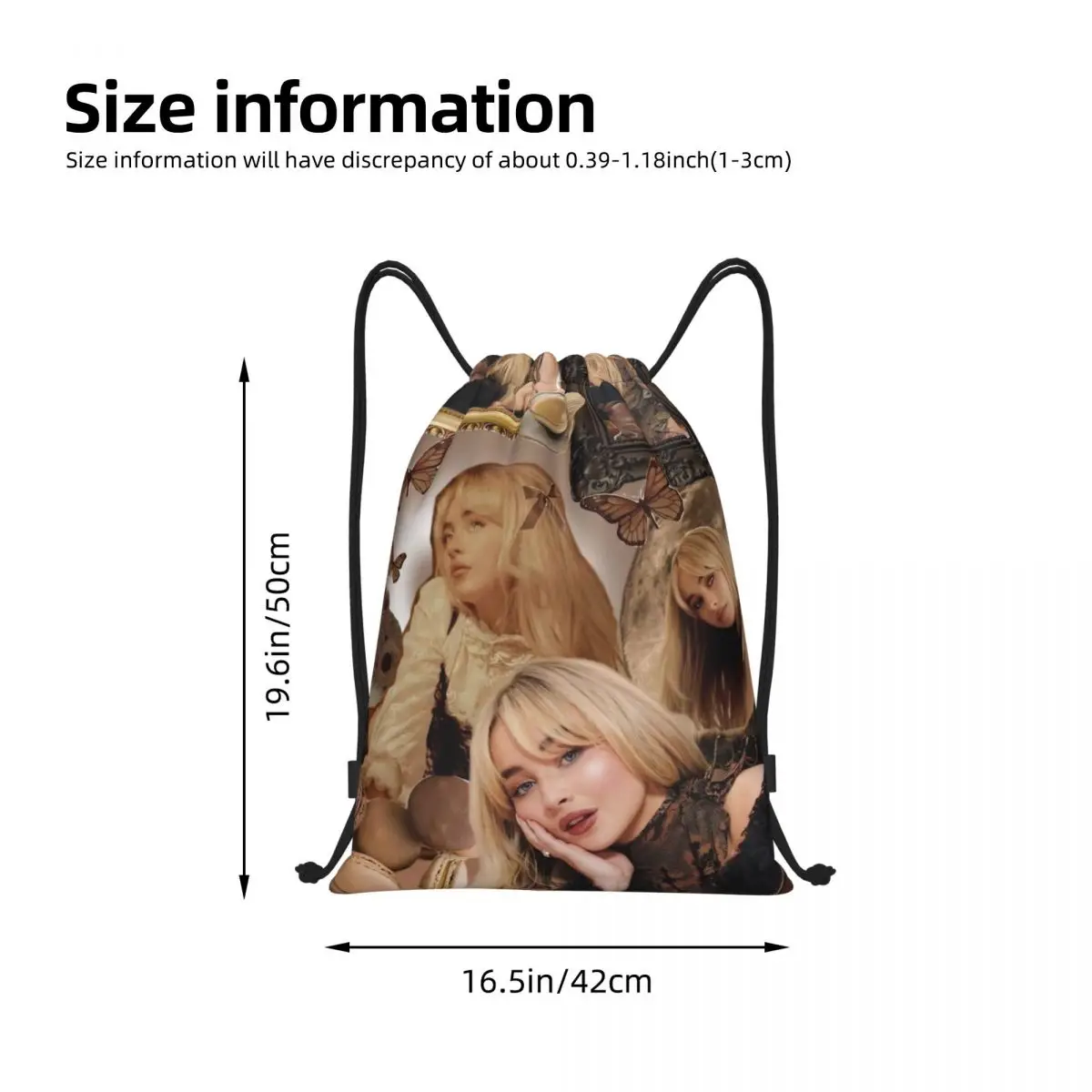 사브리나 카펜터 드로스트링 백팩 스포츠 체육관 가방 운동용 스트링 백