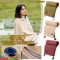 USB Camping Electric Heated Blanket Outdoor Travel Rechargeable Heated Heat Shawl Mat Indoor Throw Warmer Blanket Cushion