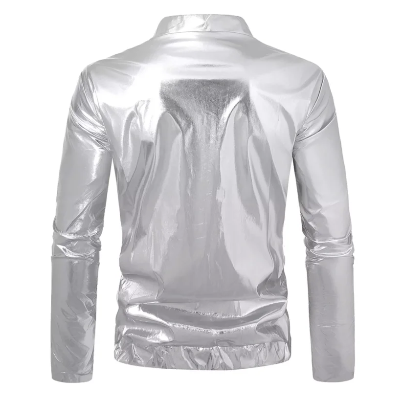 Autumn Jacket Man 2025 Nightclub Glossy Metallic Mode Homme Hipster Streetwear Mens Disco Hip Hop Performance Dance Costumes 3XL